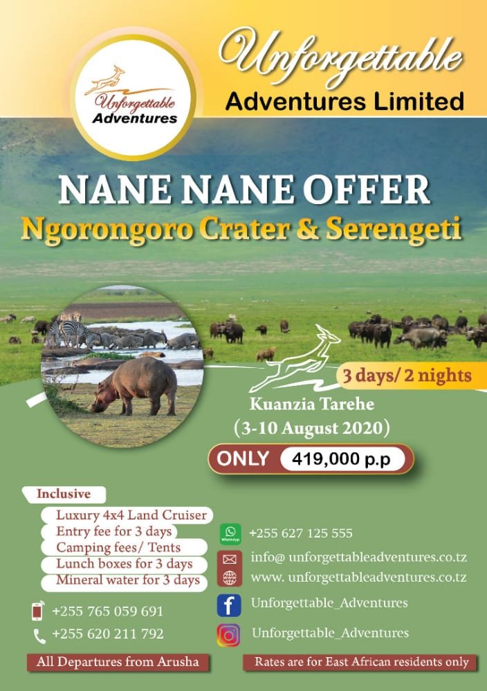 Nanenane Offer Ngorongoro Crater and Serengeti trip